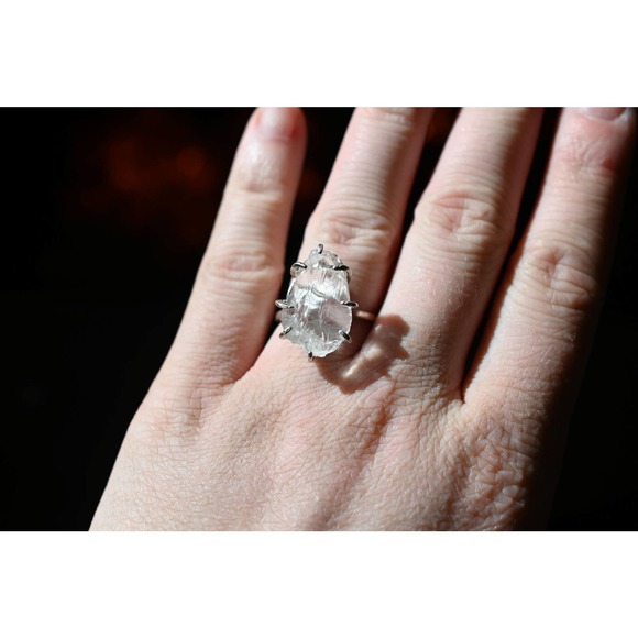 raw diamond engagement ring uncut stone unique alternative unconventiona… - Picture 2 of 7